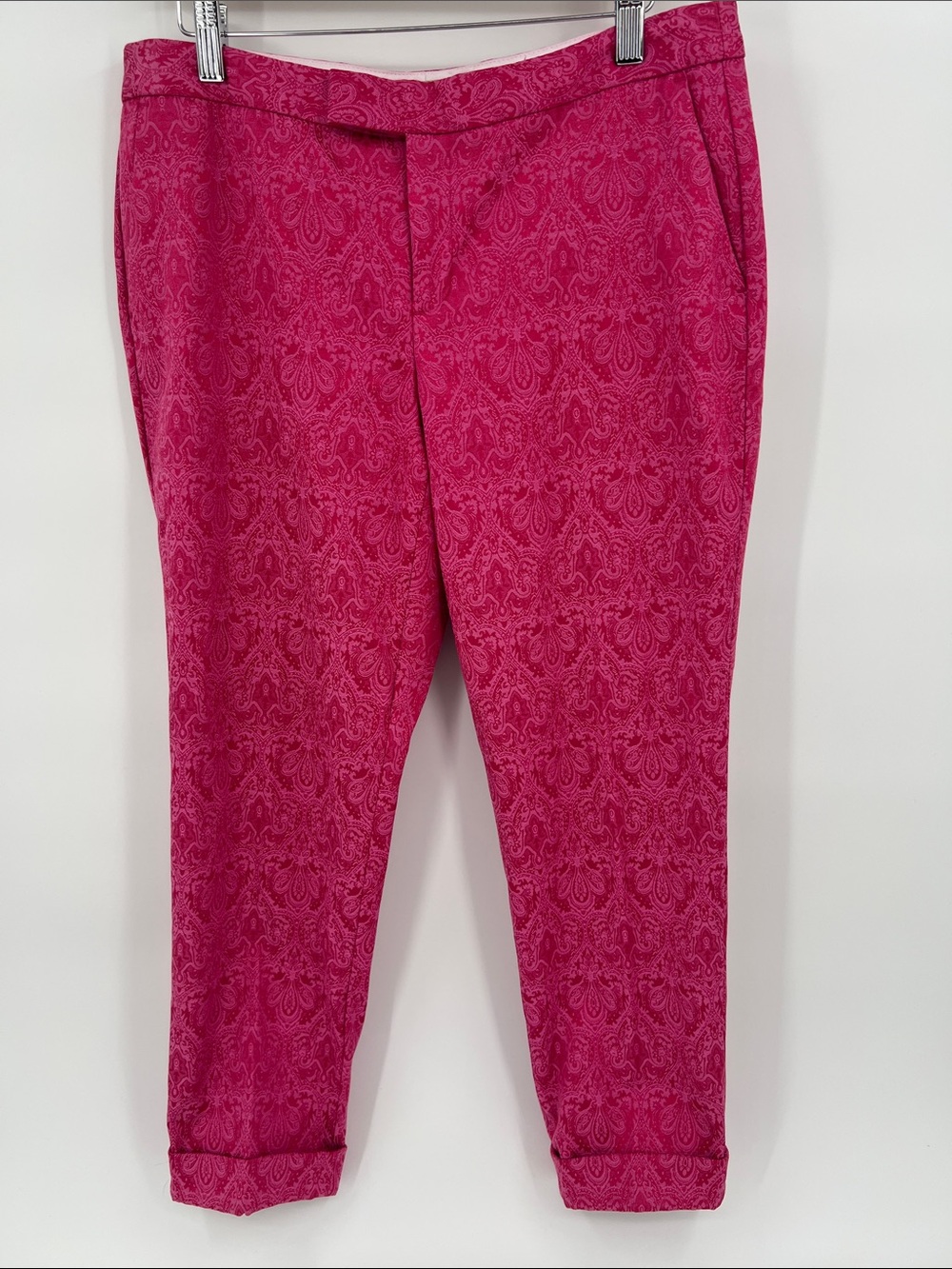 Banana Republic Magenta Patterned Ankle Pants